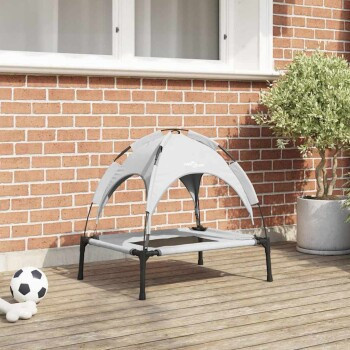 vidaXL Hundebett aus Metall in Silber Grau, rechteckig, B/T/H: 61 x 48 x 48 cm - Bild 2