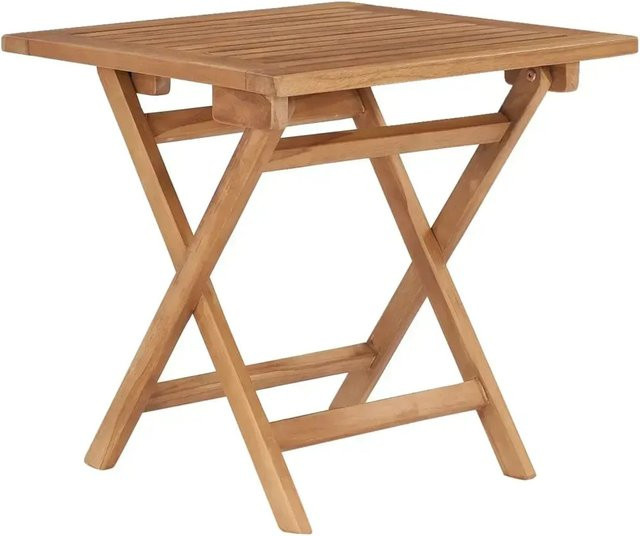 vidaXL Gartentisch klappbar aus Teakholz in Braun B/T/H: 45 x 45 x 45 cm - Bild 1