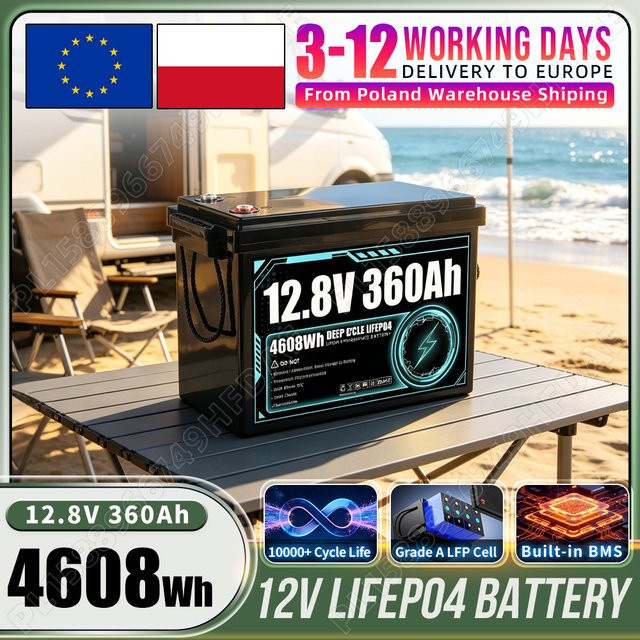Seekwatt LiFePO4 Batteriepaket 12V 360Ah Klasse A Lithium-Eisenphosphat-Batterie mit integriertem BMS für Wohnmobil, Solarenergie und Schifffahrt - Bild 1