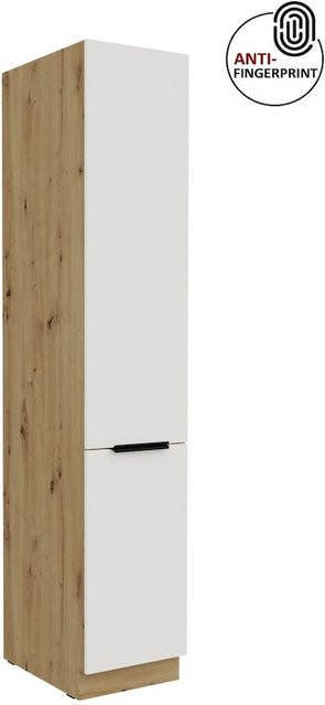 Küchen Hochschrank ARIA Weiß ultra matt Anti Fingerprint Breite: 40 cm - Bild 1