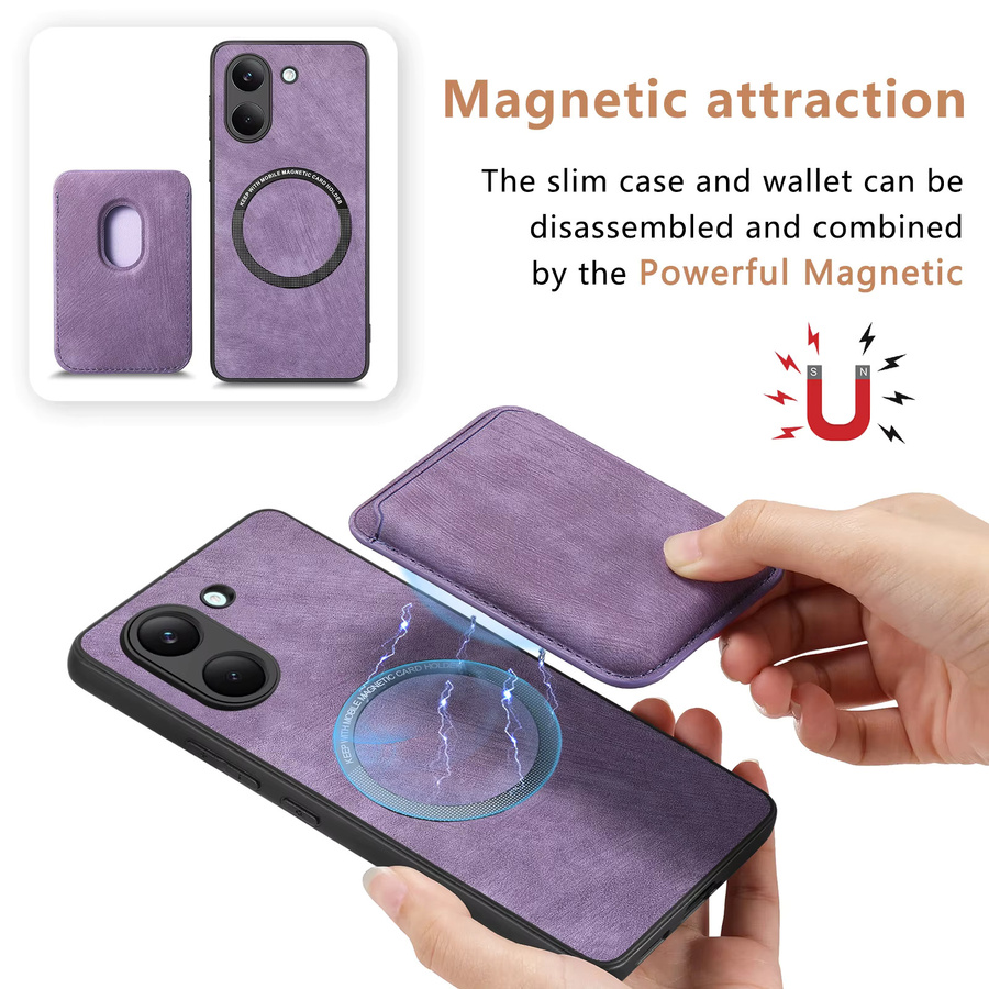 Magnetische Leder-Handyhülle mit abnehmbarem Kartenschlitz-Brieftasche für Xiaomi POCO X7 X8 Pro Max 5G in Blau - Bild 3