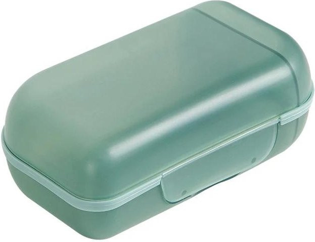 Tragbare Seifenschale von Yiran Furniture mit 2 Fächern und Deckel, ovale wasserdichte Seifendose in Grün - Bild 1