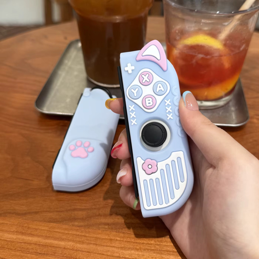 Silikon-Schutzhülle mit abnehmbaren 3D Katzenohren für Nintendo Switch OLED und NS-Spielkonsole - Bild 3