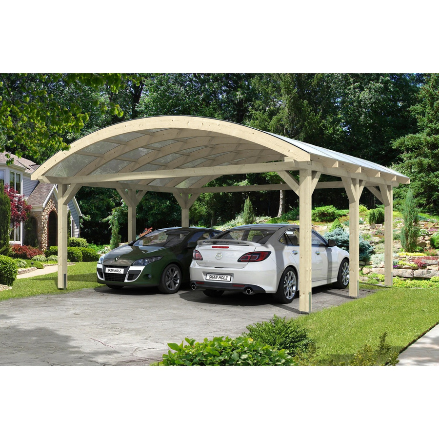 SKANHOLZ Carport Franken Bogendach aus Fichte in Beige mit Polycarbonat-Dach, B/T: 635 x 541 cm, Höhe: 325 cm - Bild 4