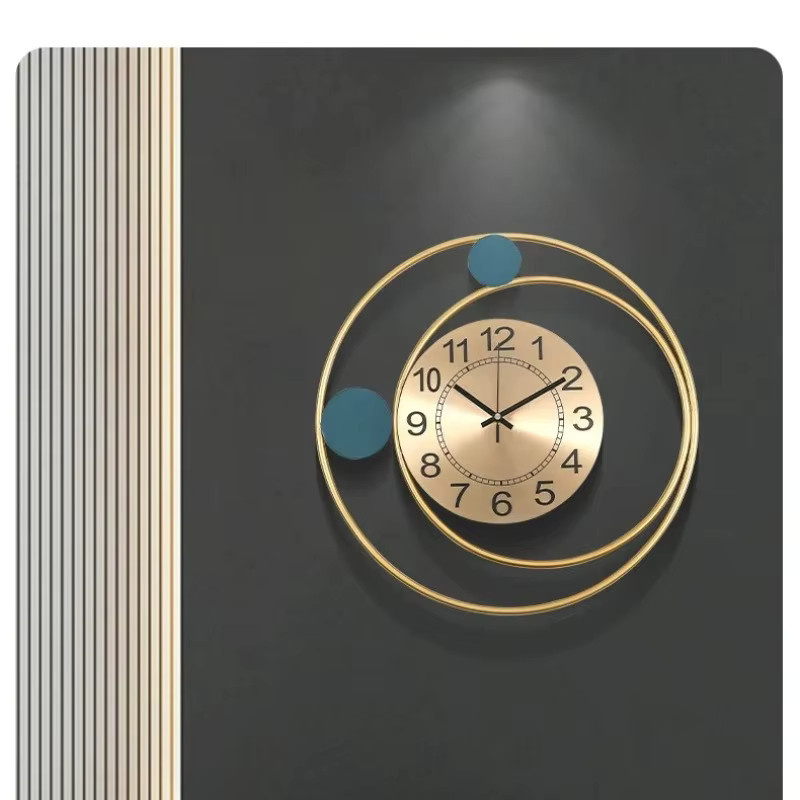 NOCCLILI Wanduhr in Gold, minimalistisches geometrisches Design, geräuschlos, B/H: 42 x 42 cm - Bild 4