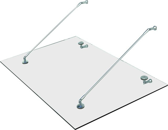 HOMCOM Glasvordach aus gehärtetem Glas und Edelstahl, transparent, B/T/H: 150 x 90 x 40 cm - Bild 1