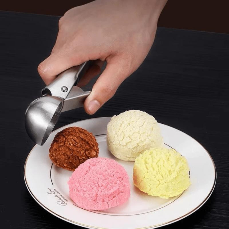 LChome Eisportionierer aus Edelstahl in Silber mit ergonomischem Auslöser für Gelato und gefrorenen Joghurt - Bild 2