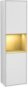 V&B Hochschrank Finion Wandbeleuchtung mit LED-Beleuchtung und Glastüren in Weiß, B: 41,8 cm, H: 151,6 cm - Bild 1
