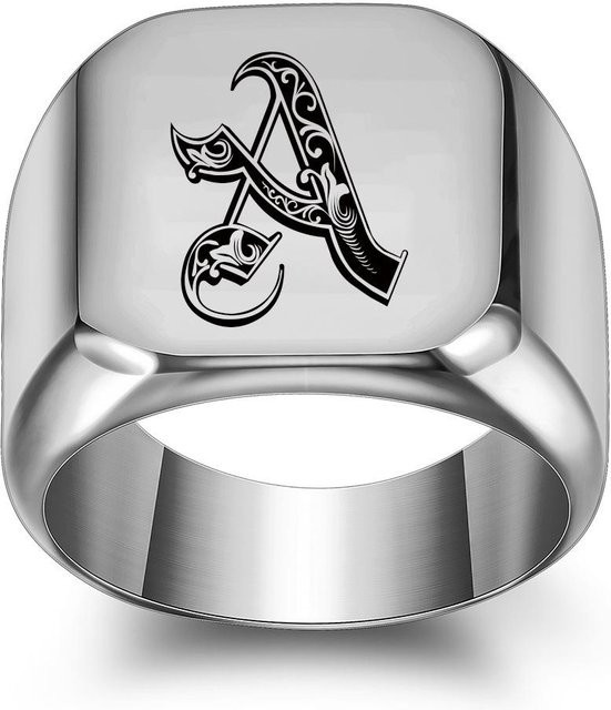 Yiran Jewelry Siegelring Edelstahl, Silber, Herren - Bild 1