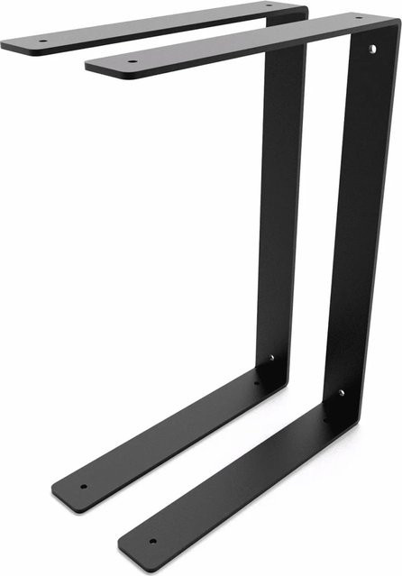 HEVVA Doppelte Regalhalterung HARTENBERG 2er Set Schwarz Metall Tiefe: 25 cm - Bild 1