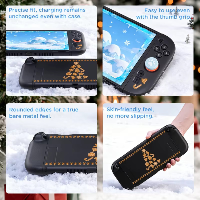 Stoßfeste Softshell-Schutzhülle für Nintendo Switch2 im Weihnachtsthema in Weiß - Bild 5