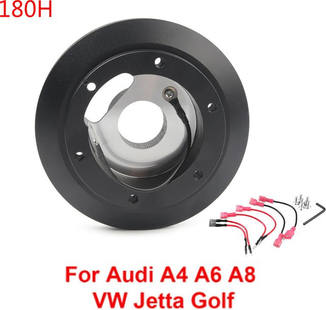 mrhello Racing Short Lenkradnabenadapter kompatibel für Audi A4 A6 A8 VW Jetta Golf Lamborghini Gallardo in Schwarz - Bild 1
