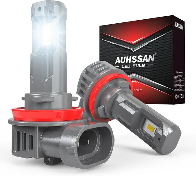 AUHSSAN 2 Stück H8 H9 H11 LED-Autolichter, leistungsstarke 55 W Ersatzleuchtmittel für Ford Mondeo Mk4 Mk3 Fiesta Focus C-Max - Bild 1