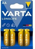 Varta Longlife Mignon AA Batterie Alkali-Mangan 2800 mAh 1.5V Gelb 4er Pack - Bild 1