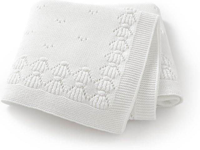 Mimixiong Baby-Baumwolldecke für Neugeborene, atmungsaktive Wickeldecke in Weiß, B/B: 90 x 70 cm - Bild 1