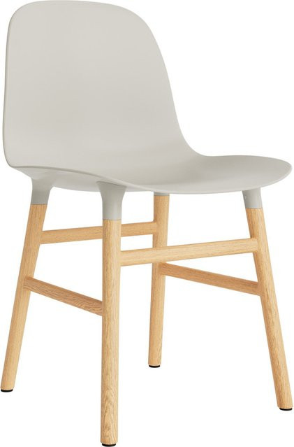 Normann Copenhagen Form Stuhl in Grau mit Holzgestell und Kunststoffschale im skandinavischen Design - Bild 1