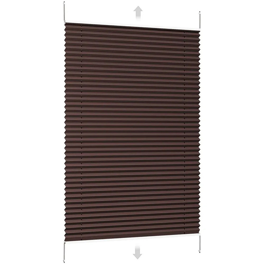 Sekey Plissee Faltrollo Klemmfix ohne Bohren Mokka Braun B: 75 cm, H: 200 cm - Bild 2