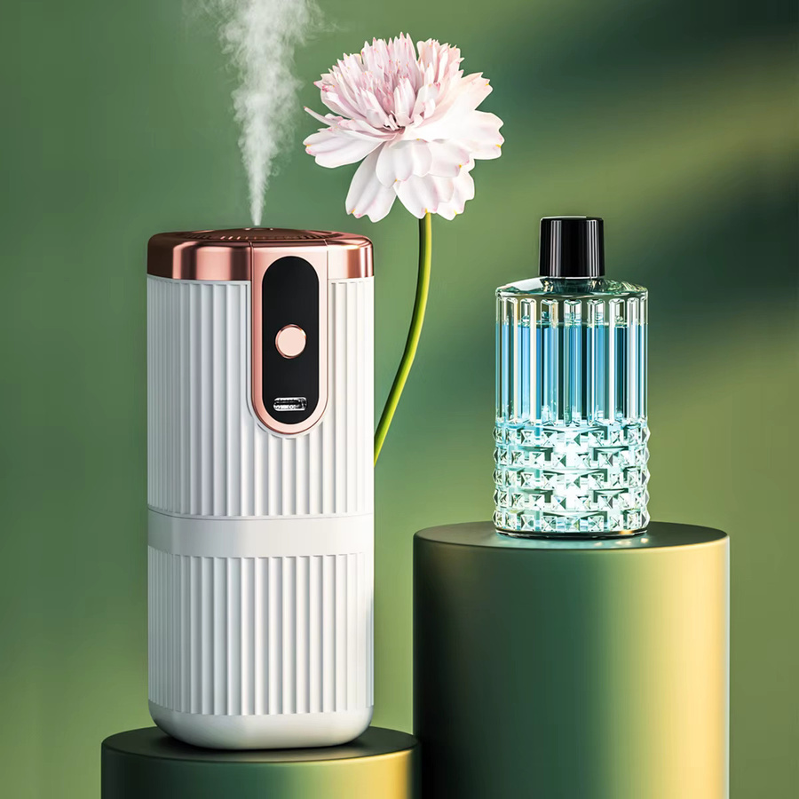 Wiederaufladbarer Mini-Diffusor für ätherische Öle in Weiß mit 5-Gang-Aromatherapiefunktion für Heim, Auto und Büro - Bild 6