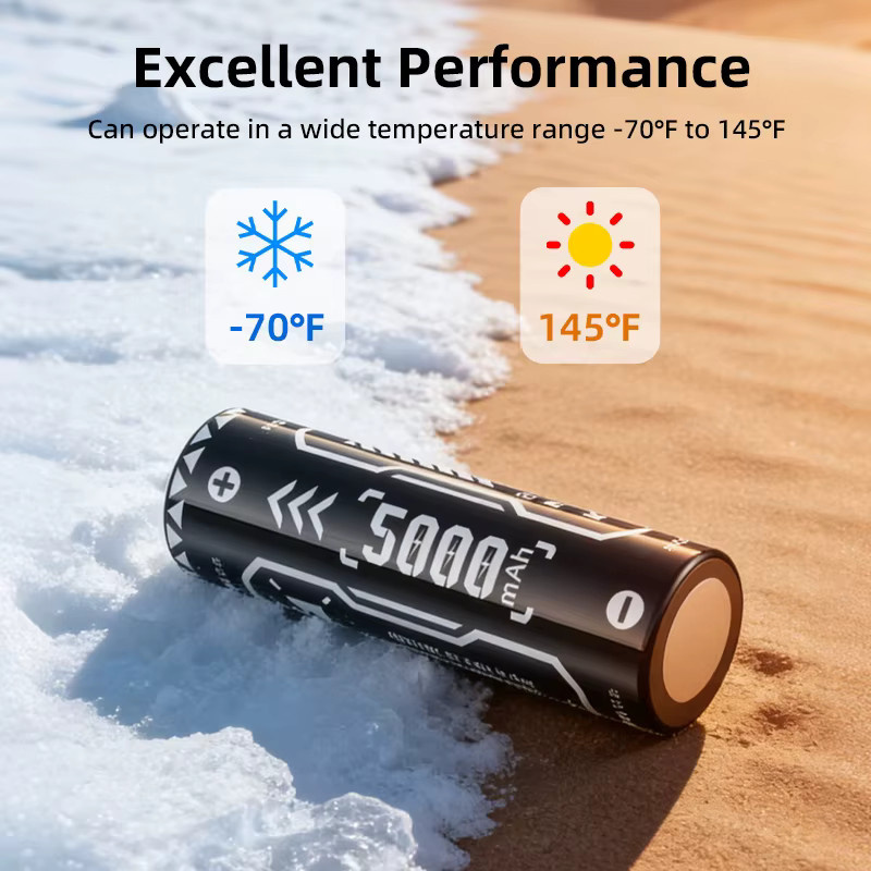NOHON Original 21700 Li-Ionen-Akku mit 5000mAh für LED-Leuchten, Taschenlampen und Solarleuchten - Bild 4