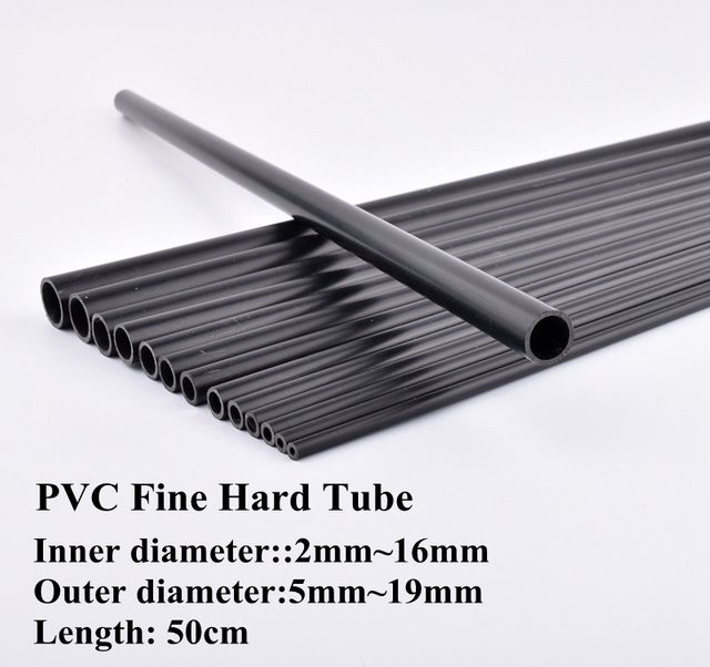 2 Stück SgooHan PVC Wasserrohr Schwarz, Länge: 50 cm, Innendurchmesser: 2 mm bis 16 mm, Hohlrohr für Gartenbewässerung und Aquarium - Bild 1