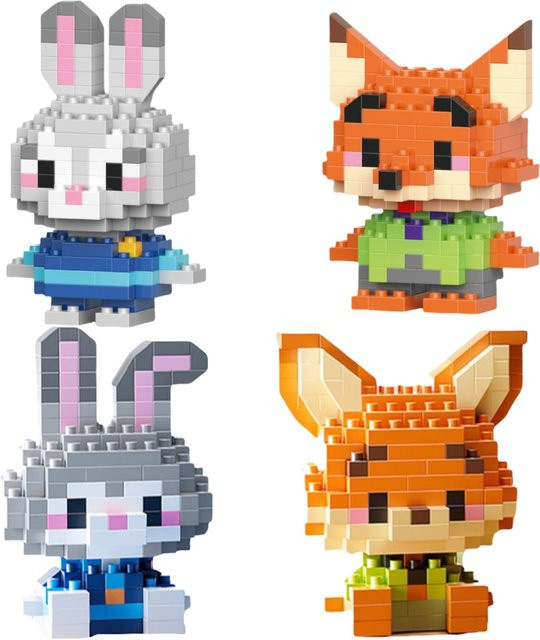 Disney Nick und Judy Hopps Stitch, Bausteine, Ornamente - Bild 1