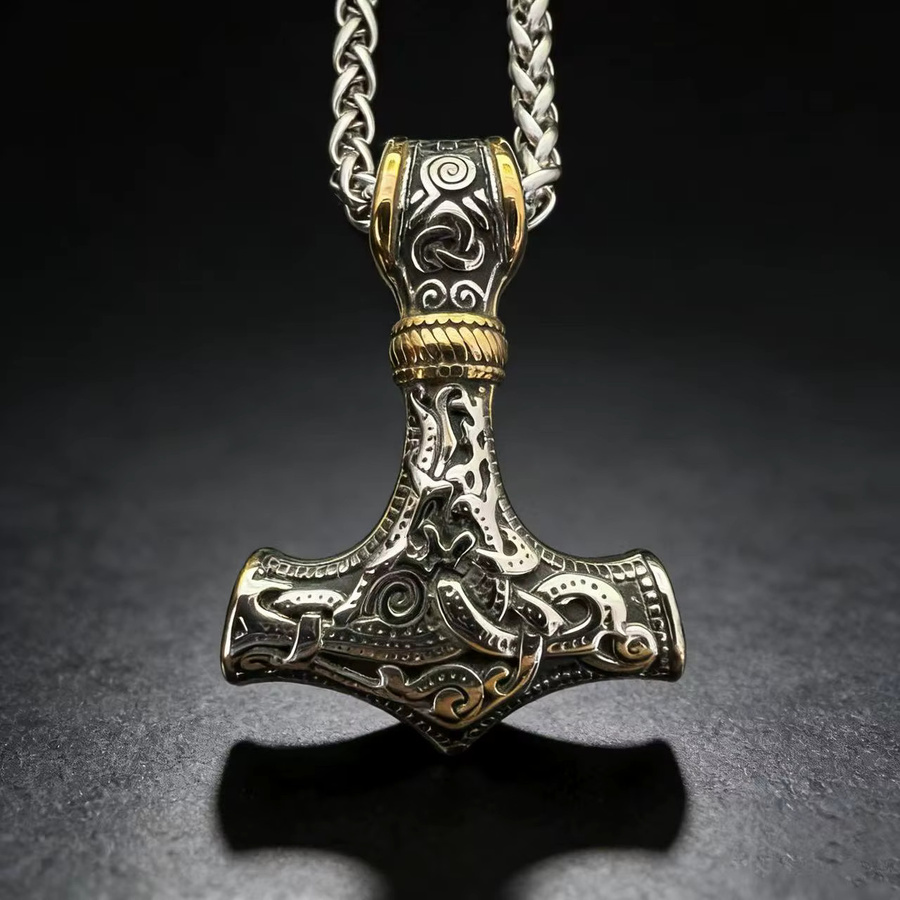Halskette HNSP, Edelstahl, Viking Rune Anhänger, Herren, Vintage - Bild 2