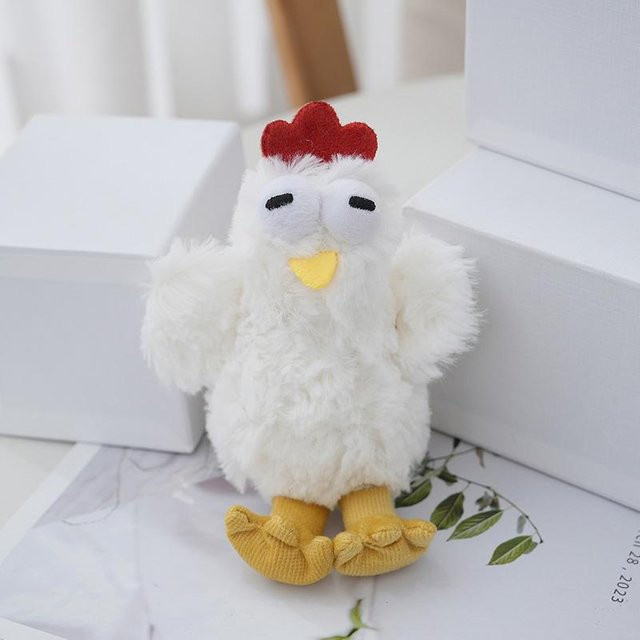 Schlüsselanhänger Plüsch Huhn, weiß, Unisex - Bild 1