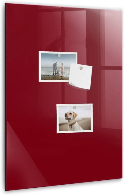 Tulup Glasmagnettafel in Burgunderrot, beschreibbares Whiteboard für die Wand, B: 60 cm, H: 40 cm - Bild 1
