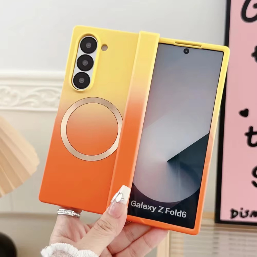 Stoßfeste Magnetische Scharnierschutz-Handyhülle für Samsung Galaxy Z Fold 5G in Blau oder Pink - Bild 1
