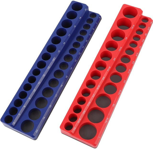 Neoglint Magnetischer Steckschlüssel-Organizer Set, 2 Stück, Blau, 38 Zoll, Metrisch & SAE Steckschlüsselhalter - Bild 1