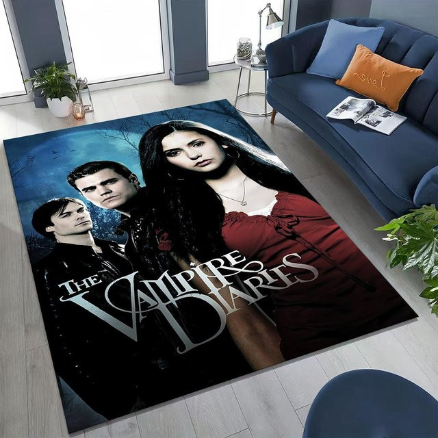 ZbrTwelve 3D Damon Salvatore The Vampire Diaries Teppich, rutschfest und waschbar, Polyester, Mehrfarbig, B/H: 90 x 60 cm - Bild 1