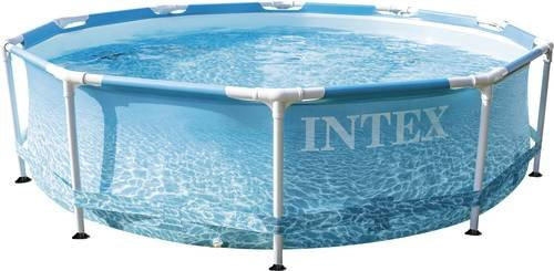 Intex Beachside MetallFrame Pool mit Rohrkonstruktion in Blau, Durchmesser: 305 cm, Höhe: 76 cm - Bild 1