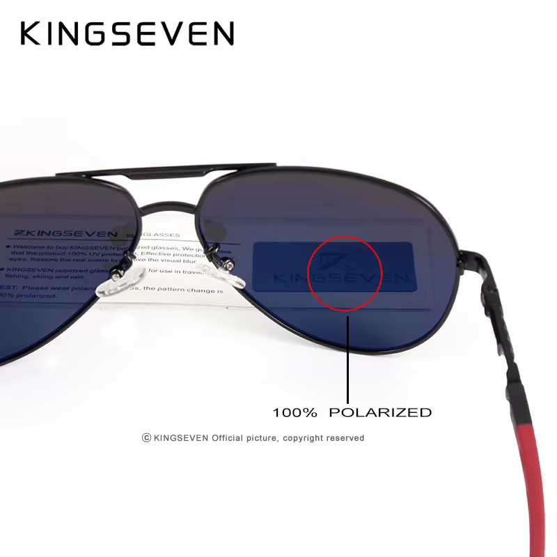 KINGSEVEN Sonnenbrille Aviator, Aluminium, Unisex, Vollrand, polarisiert - Bild 4