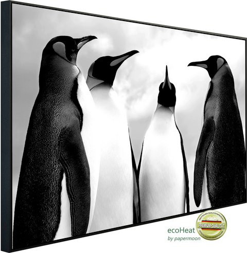 papermoon EcoHeat Infrarotheizung Pinguin in Schwarz und Weiss mit Matt-Effekt, App-Steuerung und Überhitzungsschutz - Bild 1