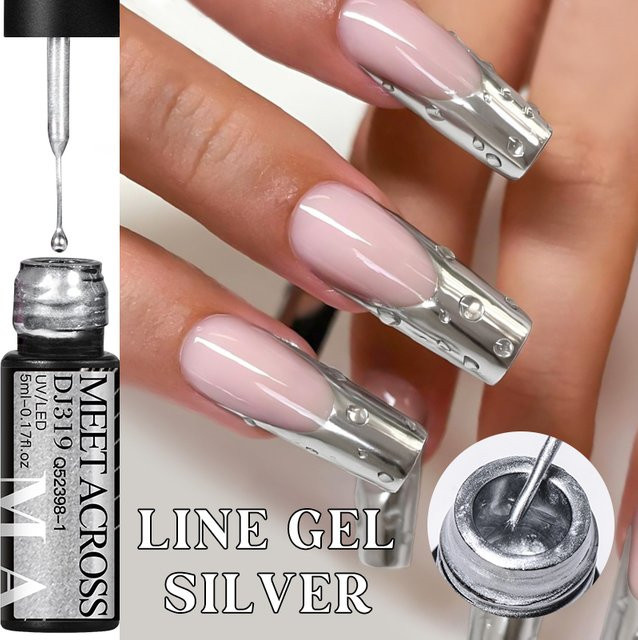 MEET ACROSS Metallic Liner Gel Nagellack, 5 ml, Unisex - Bild 1