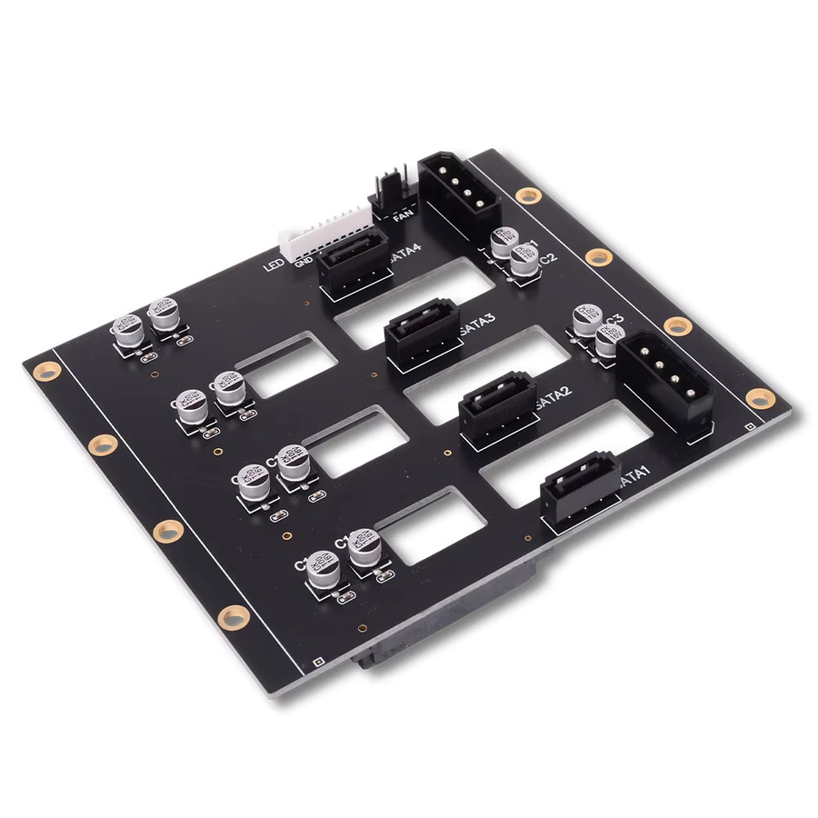 ADT-Link SATA-Erweiterungskarte mit 4 Festplattensteckplätzen für SSD und HDD, 6 Gbit/s, Schwarz - Bild 2