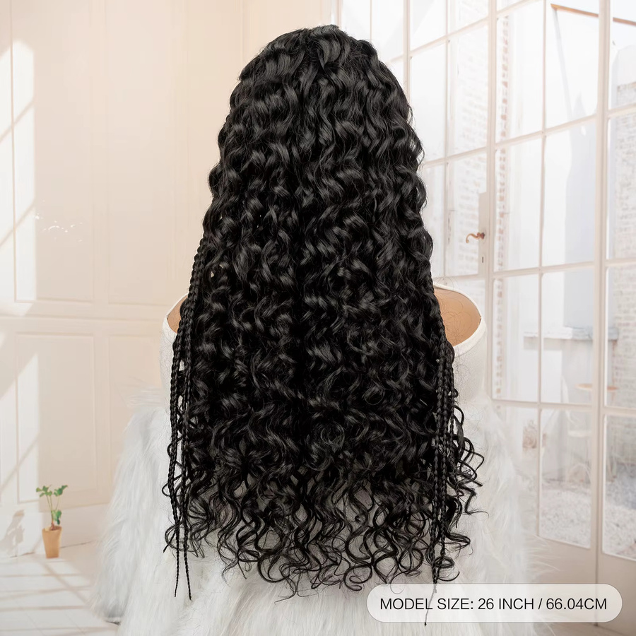 Synthetische Cornrow Flechtperücke, 26 Zoll, lockig, Damen - Bild 2