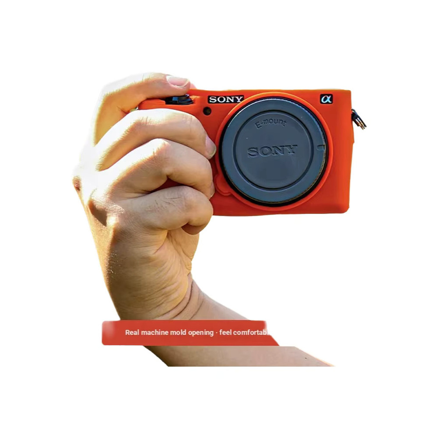 JAOUCAM Silikon-Kameratasche für Sony A6500 in Orange, stoßfeste und kratzresistente Schutzhülle - Bild 5