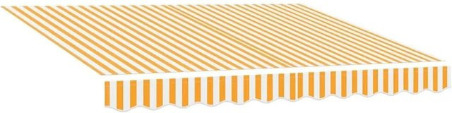 vidaXL Markisenersatzstoff aus Polyester in Gelb-Weiß, B: 3,5 m, H: 2 m - Bild 1