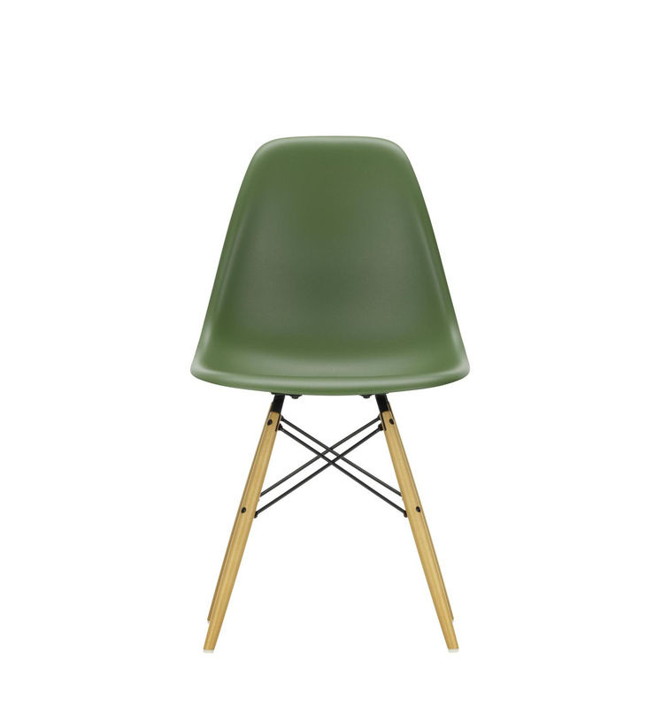 Vitra DSW Eames Plastic Side Chair in Grün aus Kunststoff und Holz mit mattem Finish - Bild 2