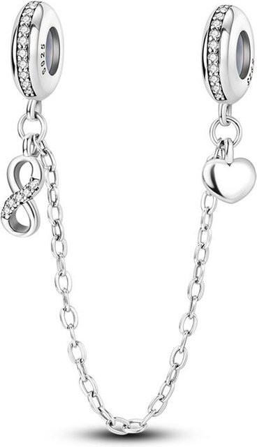 Sicherheitskette 925 Silber, Perle, Zirkonia, Damen - Bild 1