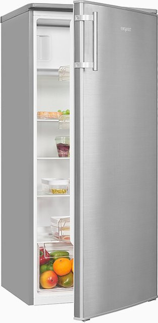 Exquisit Kühlschrank KS185-3-H-040F in Silver mit Inoxlook, freistehend, mit LED-Innenbeleuchtung und Super Cooling, B/T/H: 55,0 x 56,5 x 179,0 cm - Bild 1