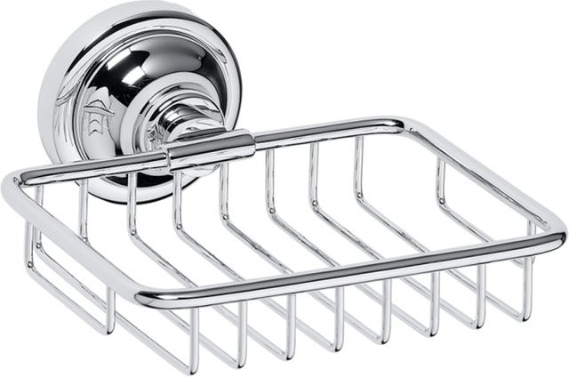 Brillantbad BETRO CHROM Seifenkorb aus Messing in Silber, Wandmontage, B/H/T: 14,2 x 6,5 x 14,0 cm - Bild 1