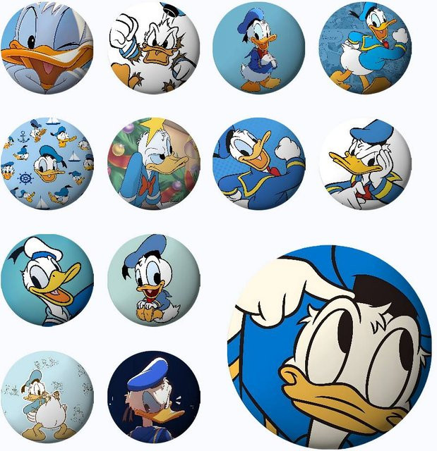 52TOYS Anstecknadeln D-Donald-D-Ducks, Metall, Unisex - Bild 1