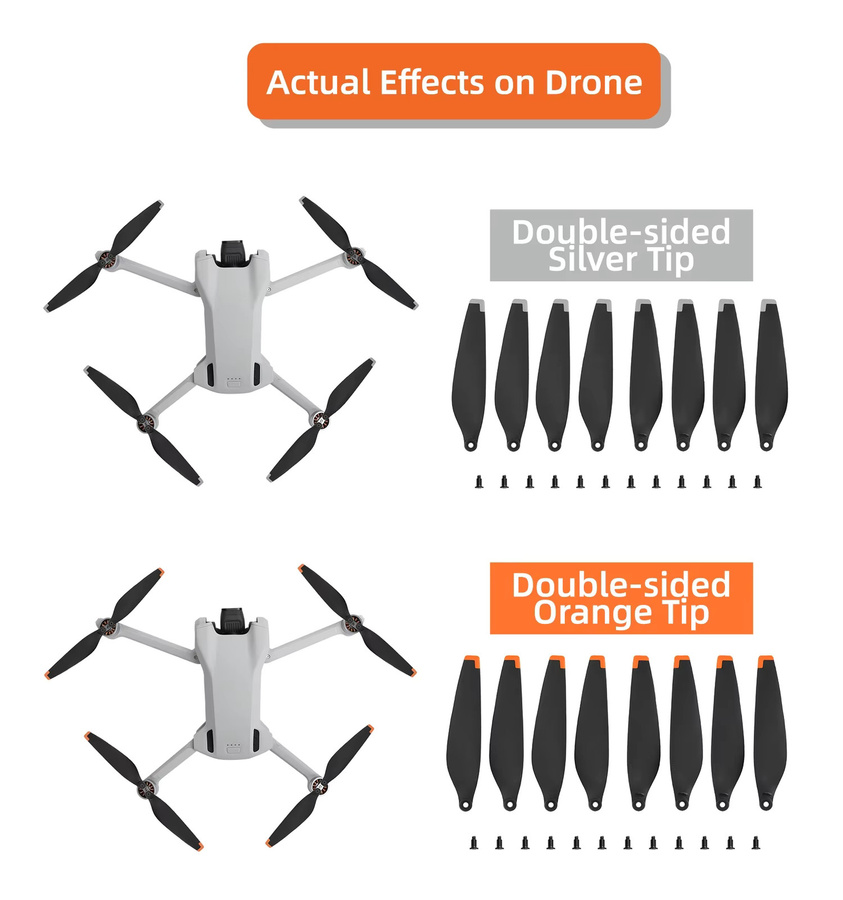 8 Stück 6030F Propeller-Ersatz für DJI Mini 3 und Lito X1 in Orange, geräuscharme Ersatzflügel für Drohnenzubehör - Bild 2