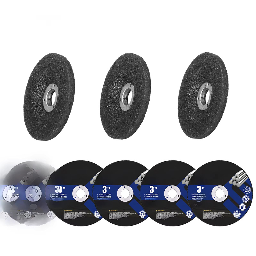 NuoDunco 8er Set Metall Trennscheiben und Schleifräder für Metall, Holz und PVC, Durchmesser: 75 mm, Farbe: Schwarz - Bild 7