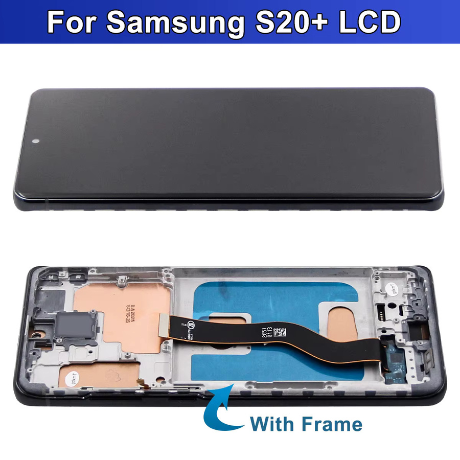 Samsung S20 Plus Display Ersatz LCD Touchscreen Digitizer mit Rahmen für G985 G985F in Schwarz oder Blau - Bild 2