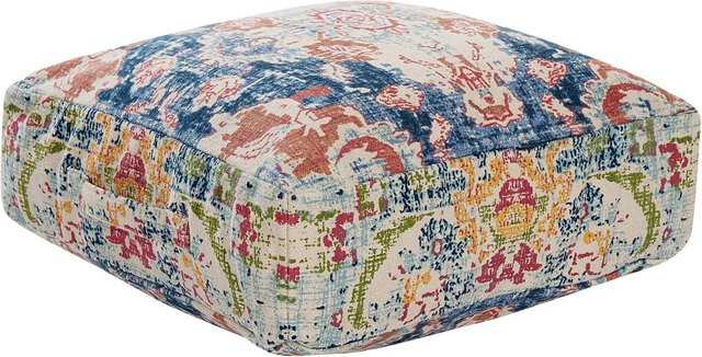 Beliani Bodenkissen OUED Boho Design in Bunt Blau Grün Rot mit abnehmbarem Bezug, B/T/H: 50 x 50 x 20 cm - Bild 1
