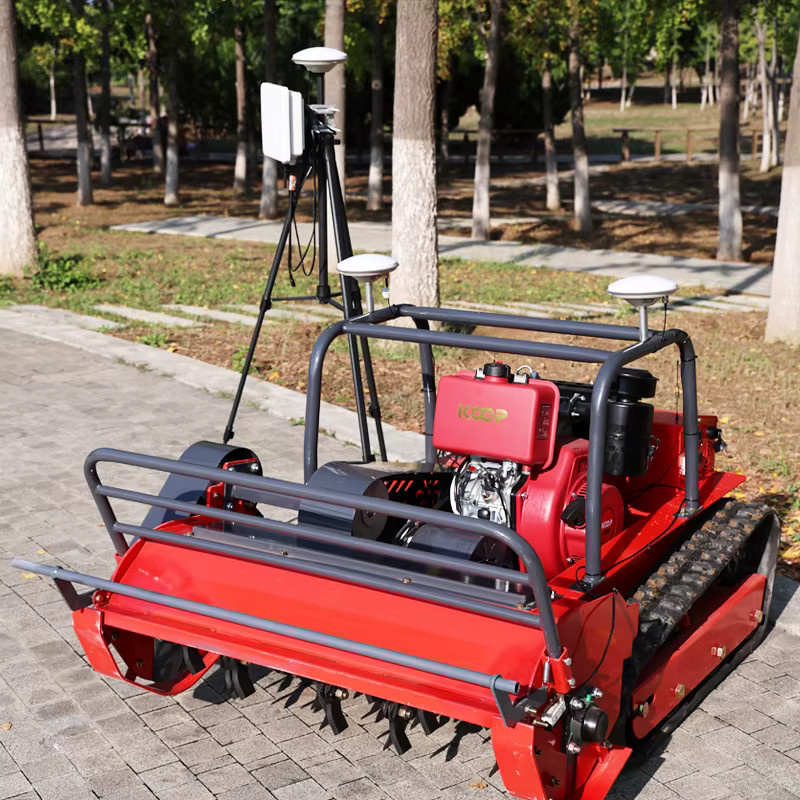 AIWEIYA GPS-gesteuerter Rasenroboter mit Fernbedienung und Schlegelmäher in Rot - Bild 4