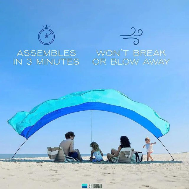 CICI Global Home Strandzelt aus Nylon mit Sonnenschutz und wasserdichter Funktion, B/B/H: 3 x 5 m - Bild 1